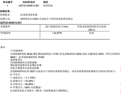 SGS检测报告