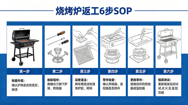 烧烤炉返工6步流程